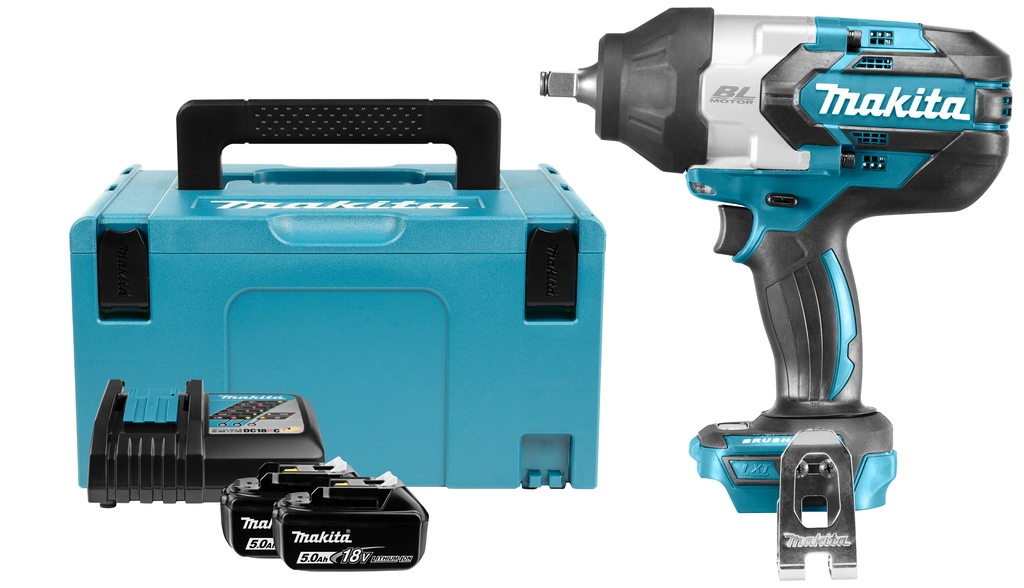 Makita DTW1002RTJ Slagmoersleutel 1/2" 1000Nm 18 Volt 5,0 AH Li-ion