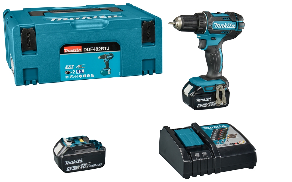Makita DDF482RTJ Accuboor/schroefmachine 18V 5,0AH Li-ion