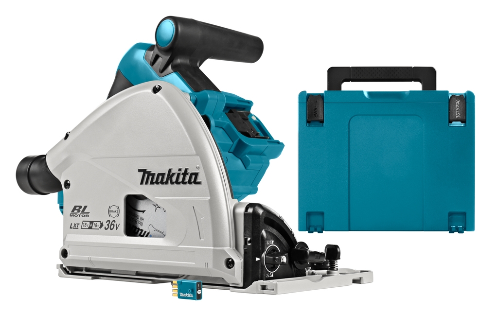 Makita DSP601ZJU Accu Invalcirkelzaag 165mm 2 x 18V met AWS zender zonder accu's en lader