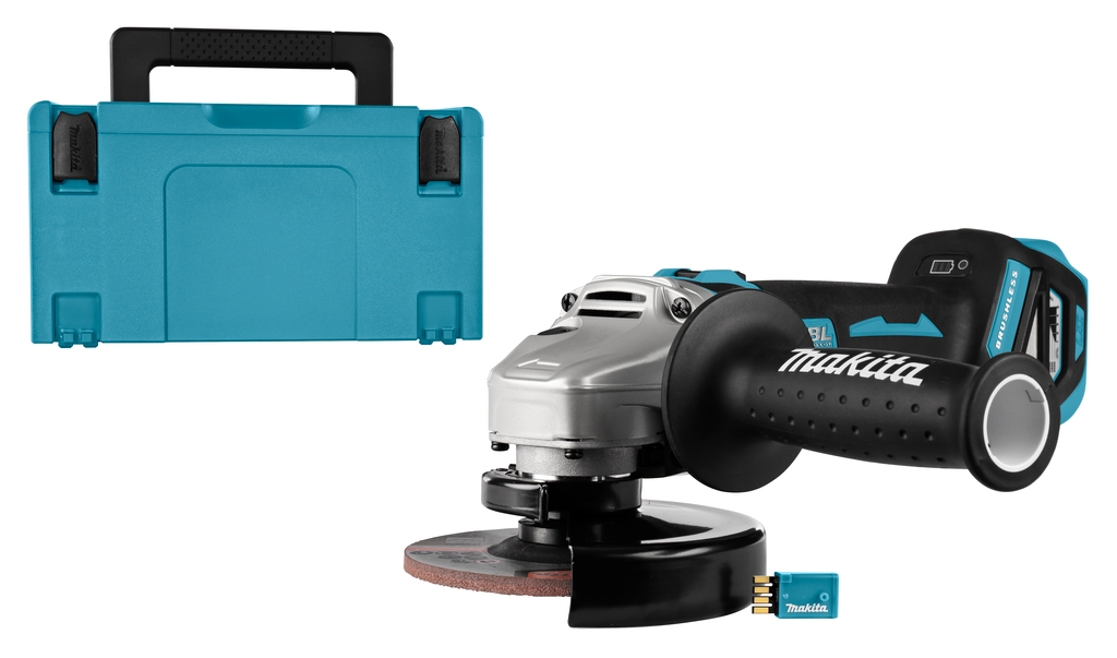 Makita DGA512ZJU 18V Haakse slijper 125 mm (AWS) in Mbox excl. accu's en lader