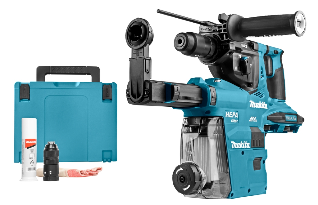 Makita DHR281ZWJ Combihamer 2 x 18V met stofafzuiging excl. accu's en oplader