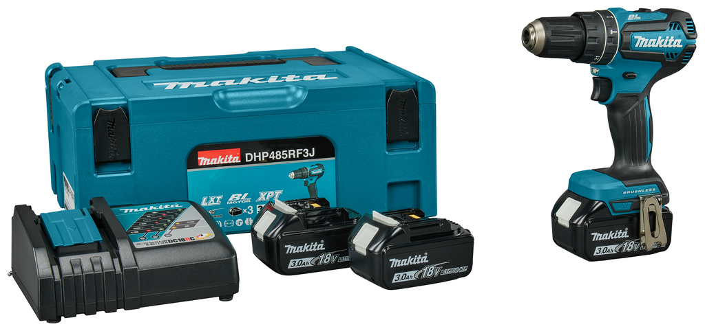 Makita DHP485RF3J Klopboor-/schroefmachine 18V 3 x 3.0Ah Li-ion in MBox