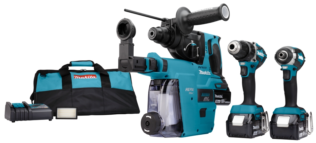 Makita DLX3106TW1 Comboset DDF484|DTD153|DHR242 18V 5.0Ah Li-ion 3x accu's