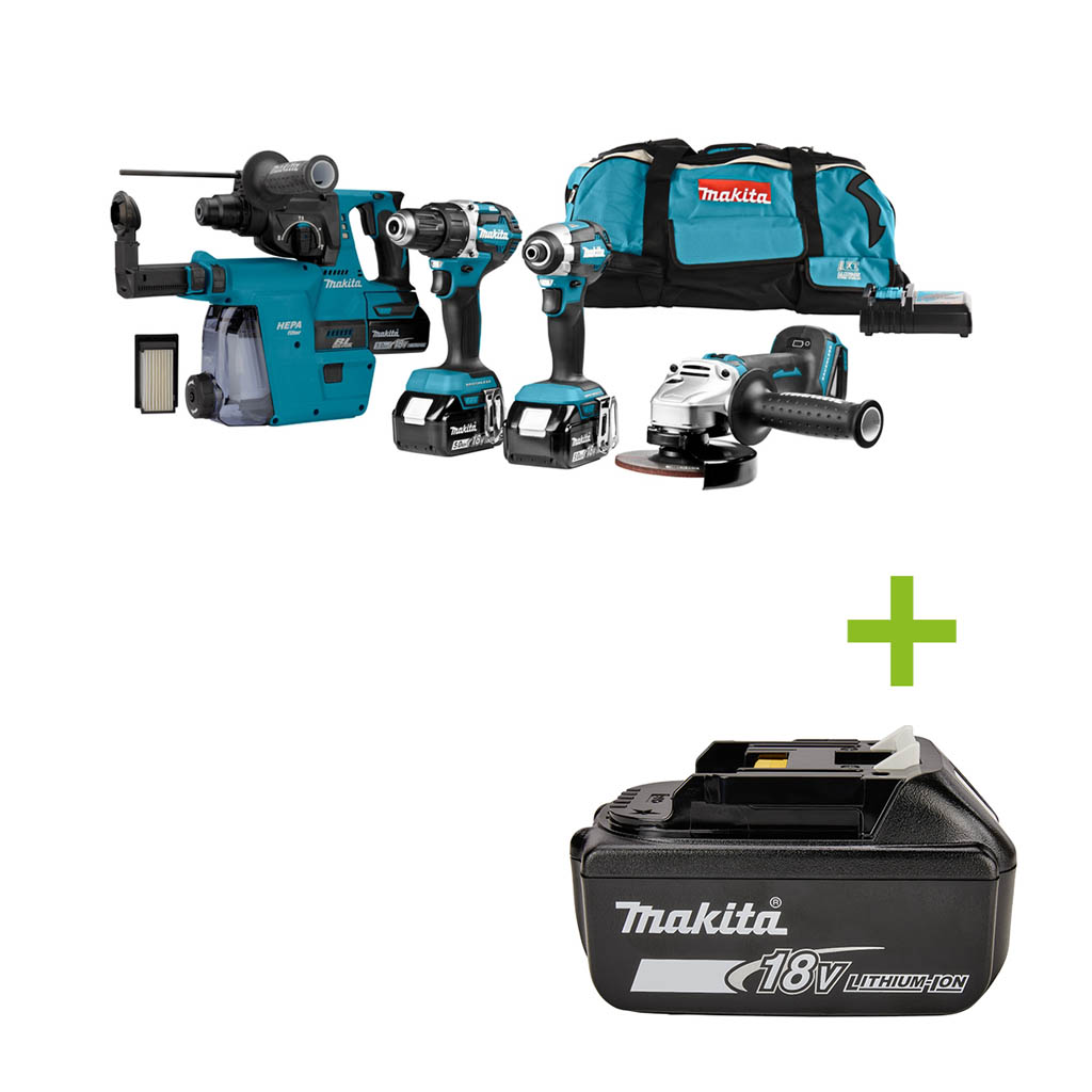 Makita DLX4103W Comboset 18V 5.0Ah Li-ion 3x accu"s