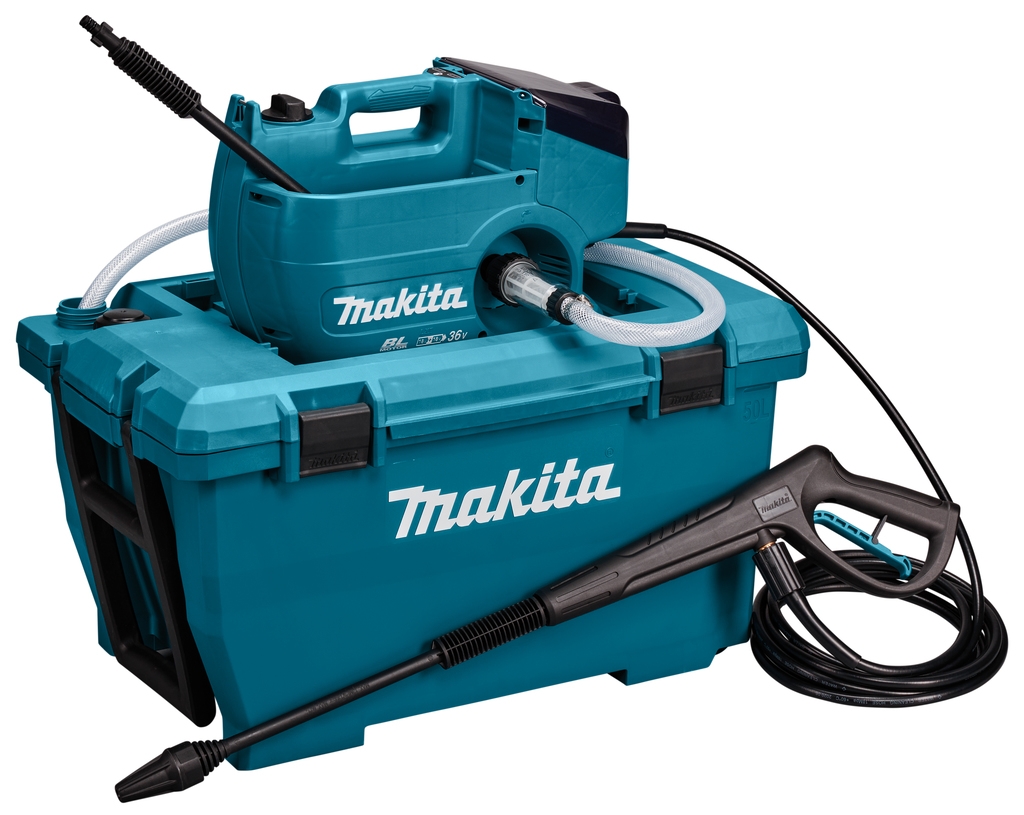 Makita DHW080ZK 2 x 18 volt hogedrukreiniger excl. accu's en lader in koffer