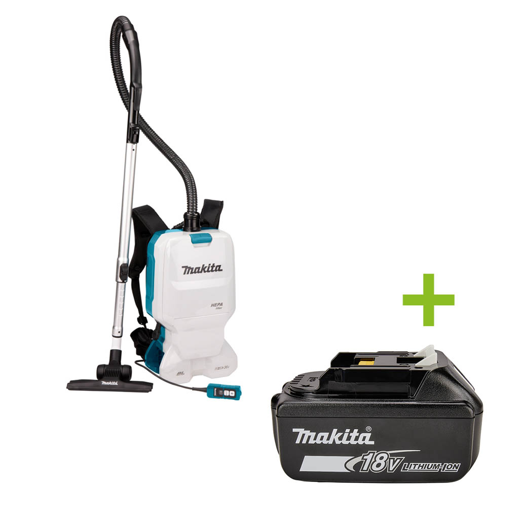 Makita DVC660Z Ruggedragen Stofzuiger 2x18V excl. accu's en lader met 4-delige stofafzuigset voor de schoonmaakmarkt