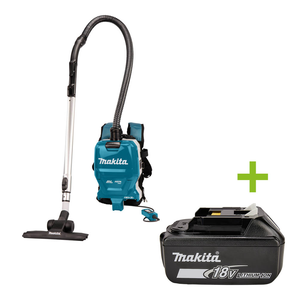 Makita DVC261ZX22 Ruggedragen Stofzuiger 2x18V excl. accu's en lader met 4-delige stofafzuigset voor de schoonmaakmarkt