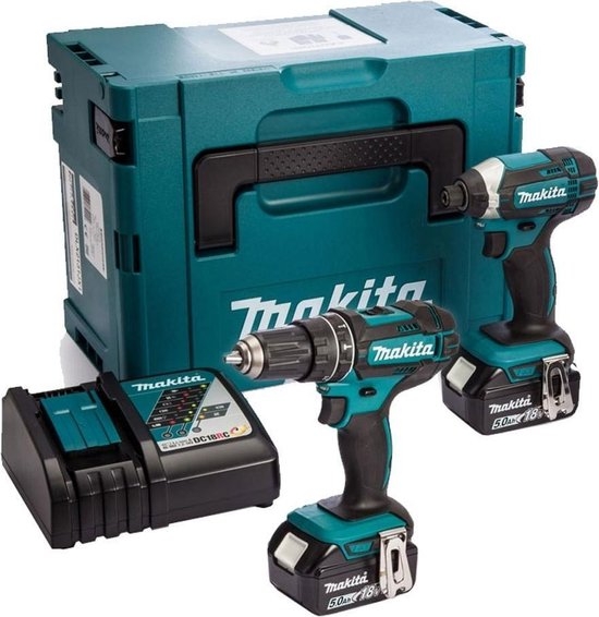 Makita DLX2131TJ - DHP482 Accuklopboormachine + DTD152 Accu Slagschroevendraaier 18 Volt  5,0 Ah Li-ion