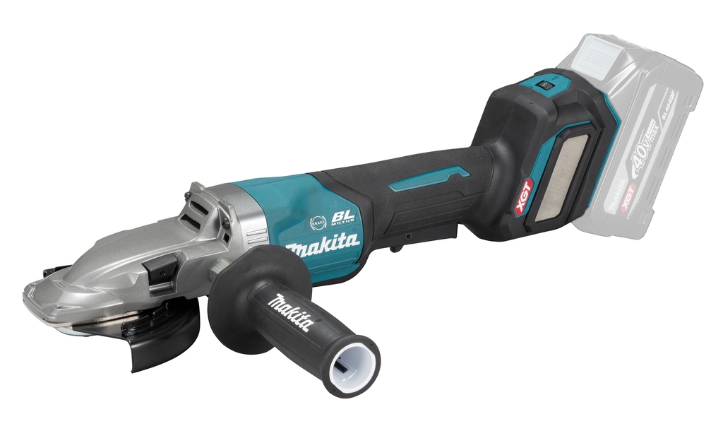 Makita GA056GZ XGT 40 V Max Accu-Platkop Haakse Slijper 125 mm met veiligheidsschakelaar excl. accu's en lader in doos