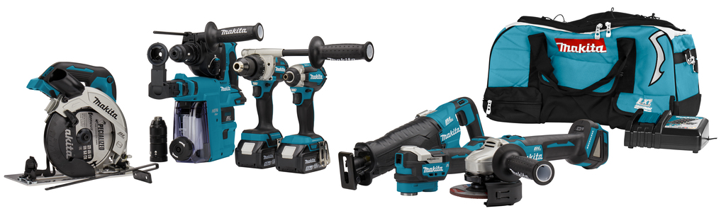 Makita DLX7031TX1  Combiset 7 machines 18V 2 x 5,0Ah en lader in tas