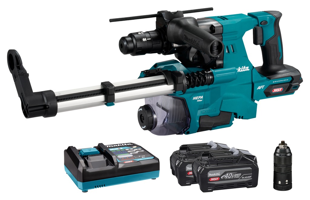 Makita HR012GU202 XGT 40V Max Accu Combihamer met stofafzuiging incl. 2x 40V 4.0Ah accu's en snellader in Mbox