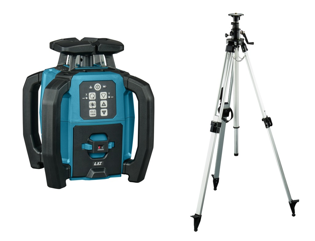 Makita SKR001ZX2 Rotatie laser groen 800 m met statief 2700 mm excl. accu en lader in kunststof koffer