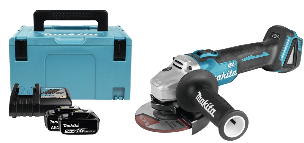 Makita DGA504RTN 18V 6,0Ah Haakse slijper 125 mm