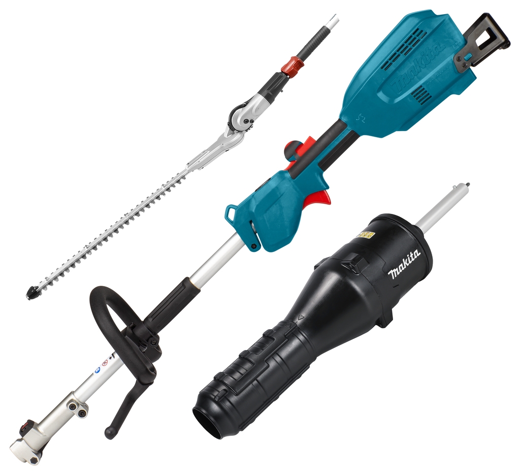 Makita DUX18ZX1NX Accu Combisysteem D-greep 18V excl. accu's en lader + Heggenschaar en Bladblazer opzetstuk