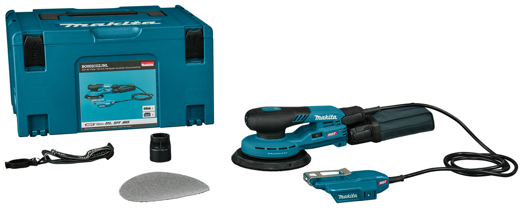 Makita BO002CGZJNL XGT 40 V Max 150 mm Handpalm excenter schuurmachine excl accu en lader in Mbox