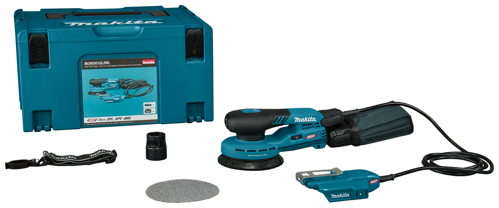 Makita BO003CGZJNL XGT 40 V Max 125 mm Handpalm excenter schuurmachine excl accu en lader in Mbox