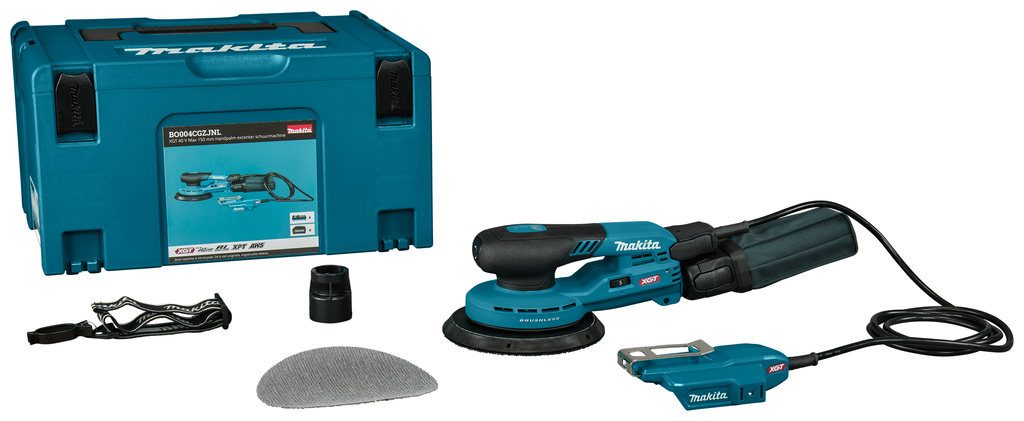 Makita BO004CGZJNL XGT 40 V Max 150 mm Handpalm excenter schuurmachine excl accu en lader in Mbox