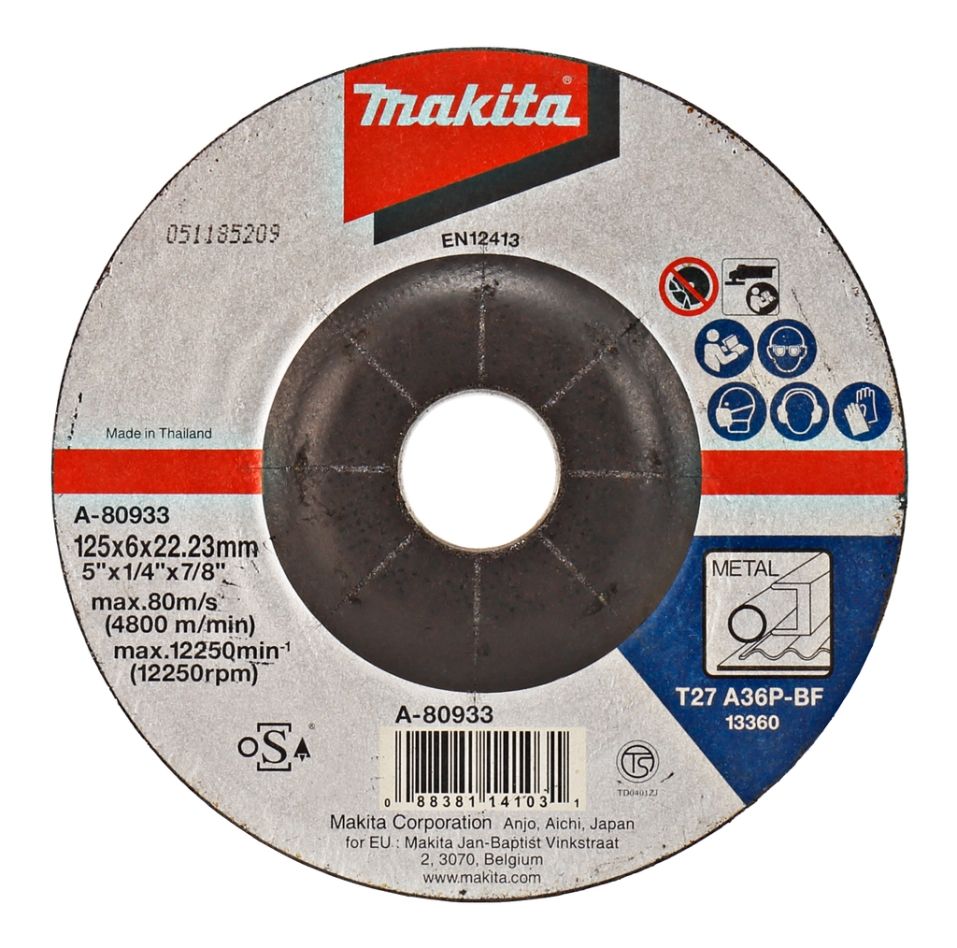 Makita Accessoires A-80933 Afbraamschijf 125x6,0mm staal