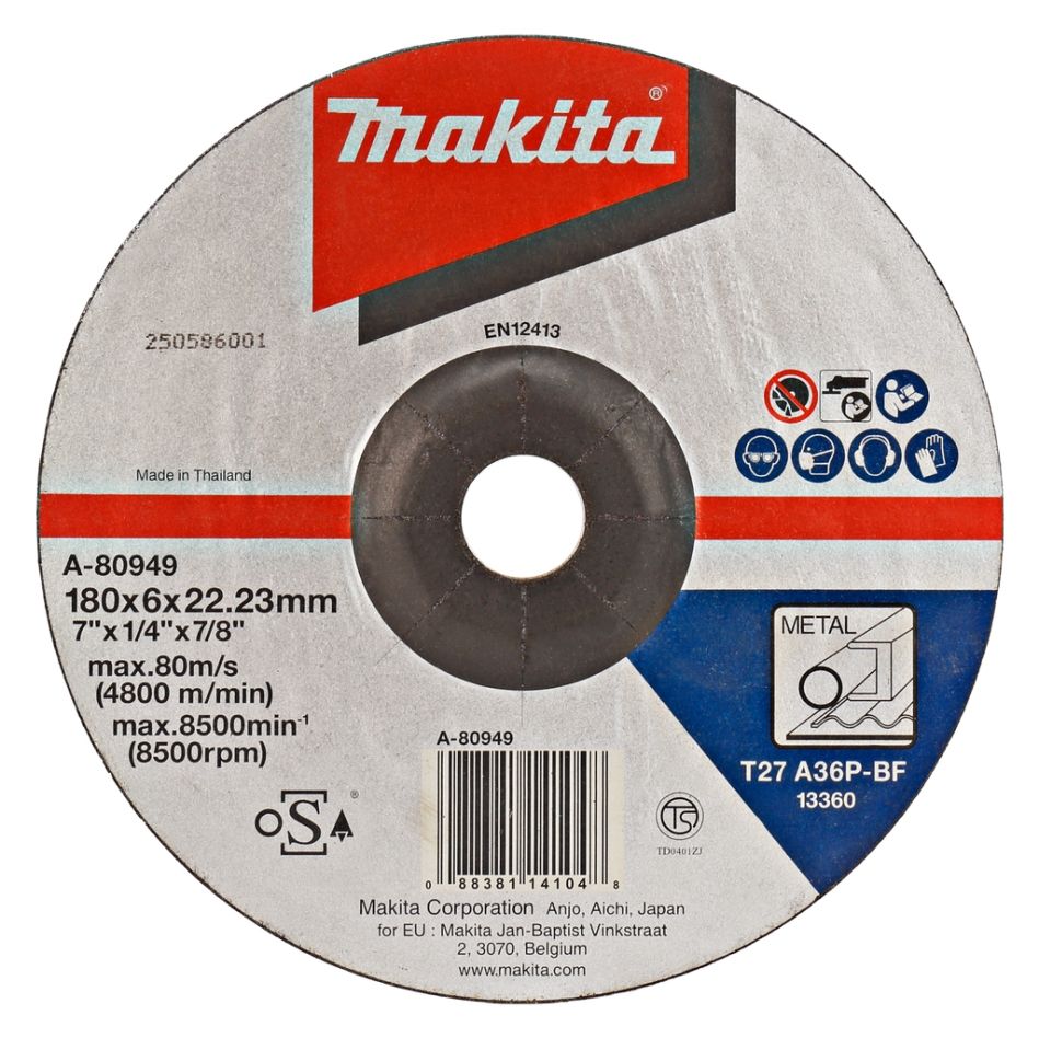 Makita Accessoires A-80949 Afbraamschijf 180x6,0mm staal