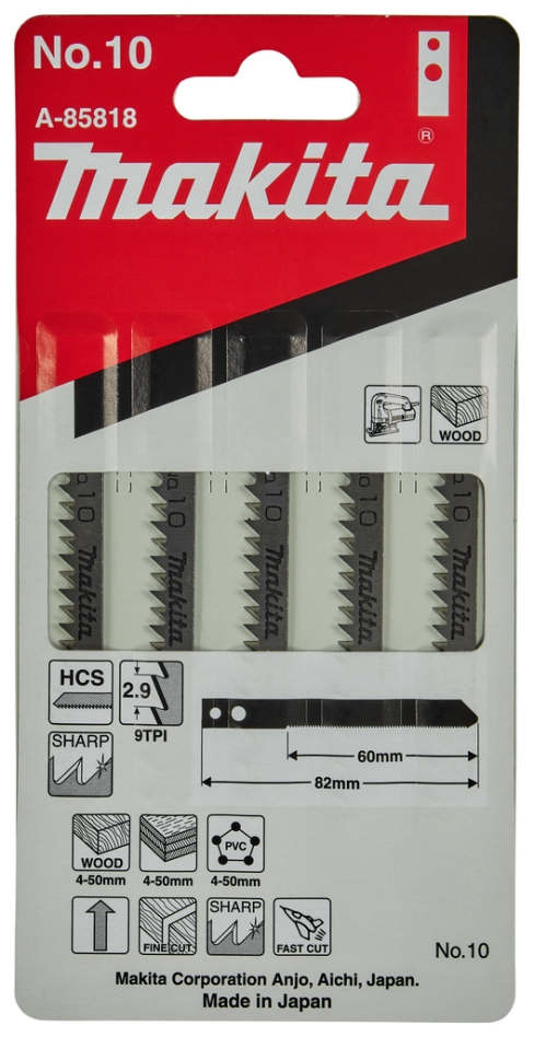 Makita Accessoires A-85818 Decoupeerzaagblad NO10 5 stuks