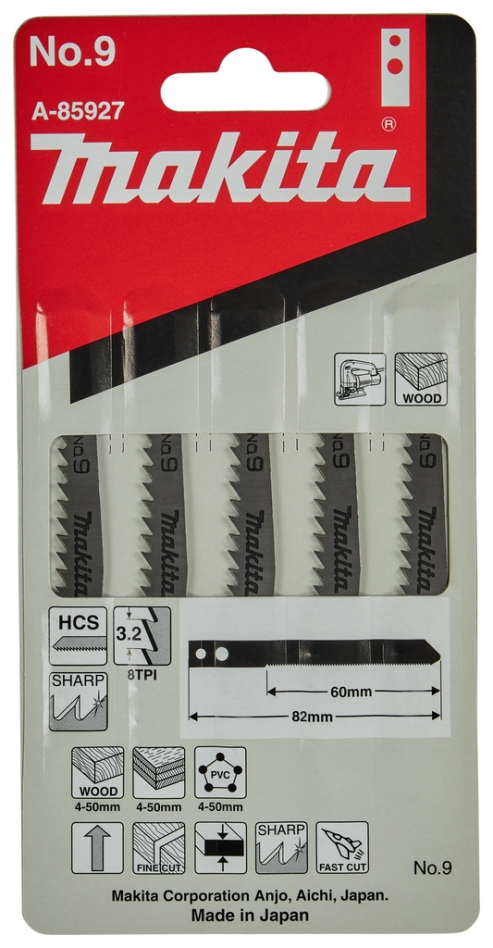 Makita Accessoires A-85927 Decoupeerzaagblad NO9 5 stuks