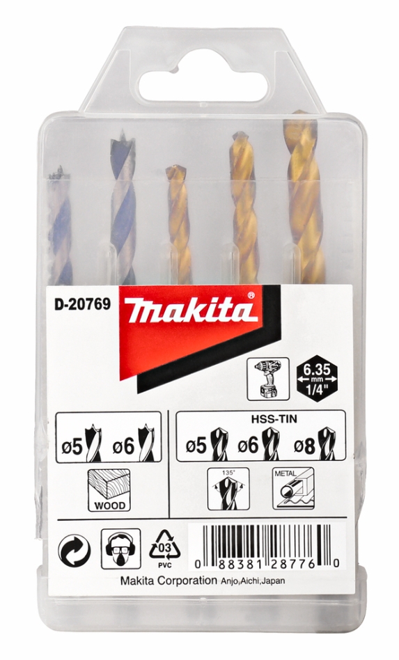Makita Accessoires D-20769 Borenset 1/4" Vorm E