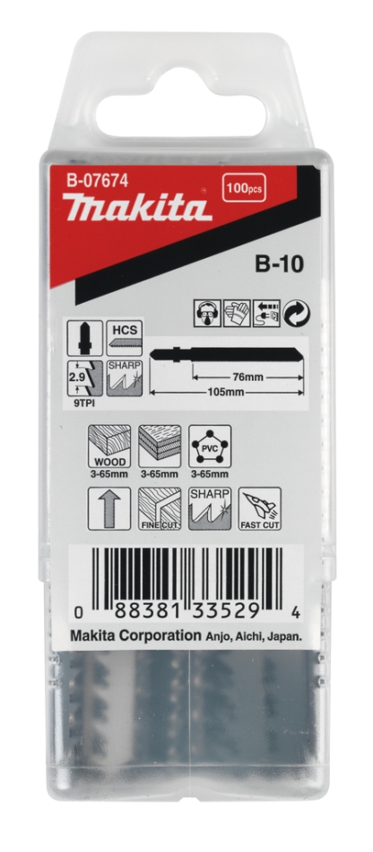 Makita Accessoires B-07674 Decoupeerzgb hout 76mm B10 100 stuks