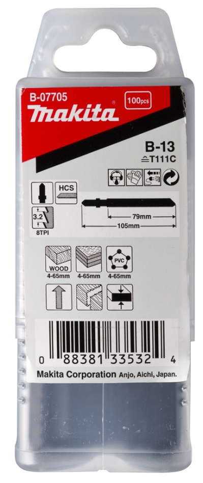 Makita Accessoires B-07705 Decoupeerzaagblad B13 100 stuks