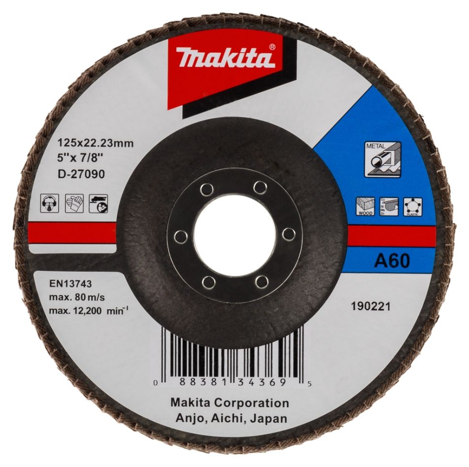 Makita Accessoires D-27090 Lamellenschuurschijf 125x22 K60