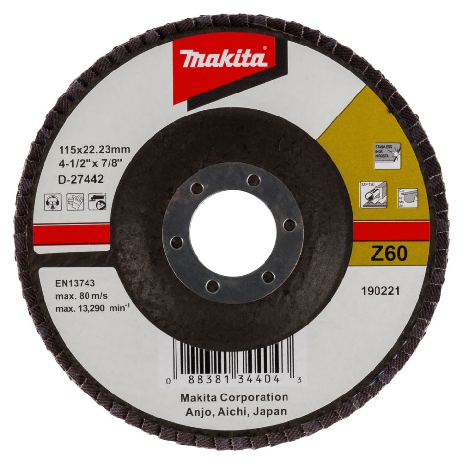 Makita Accessoires D-27442 Lamellenschuurschijf 115 mm K60 Per 1 Stuks