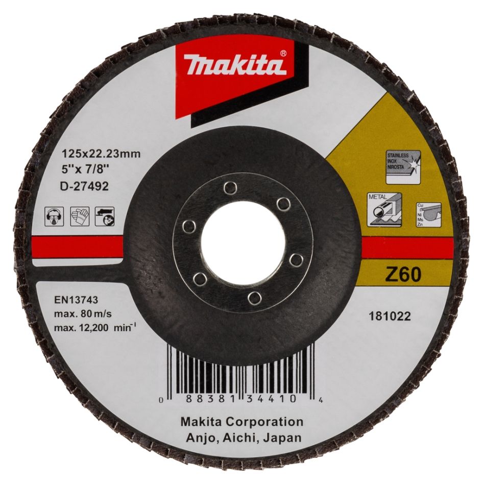 Makita Accessoires D-27492 Lamellenschuurschijf 125x22 K60