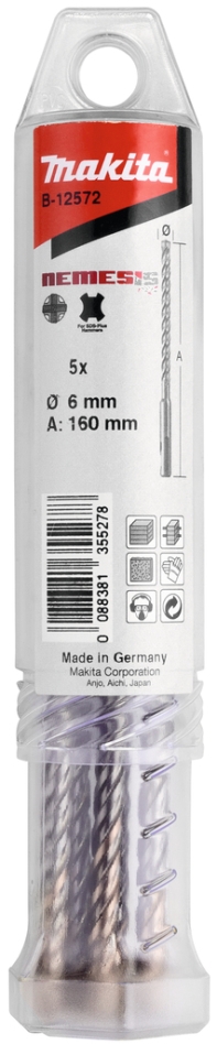 Makita Accessoires B-12572 P4S: Betonboor SDS-Plus 6x160mm