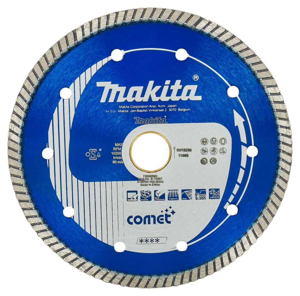 Makita Accessoires B-13007 Diamantschijf 150 x 22,2 mm Blauw Turbo
