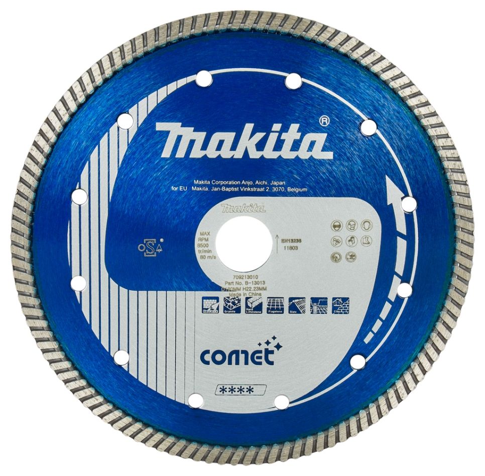 Makita Accessoires B-13013 Diamantschijf 175 x 22,2 mm Blauw Turbo