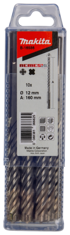 Makita Accessoires B-16586 P4S SDS-PLUS boor 12x160mm 10 Stuks