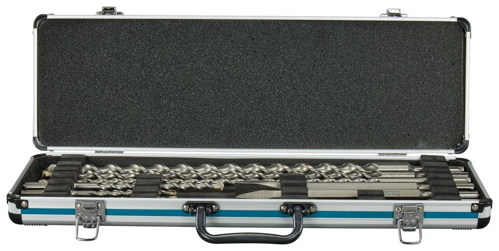 Makita Accessoires D-42391 Boor-/beitelset 10-delig in aluminium koffer