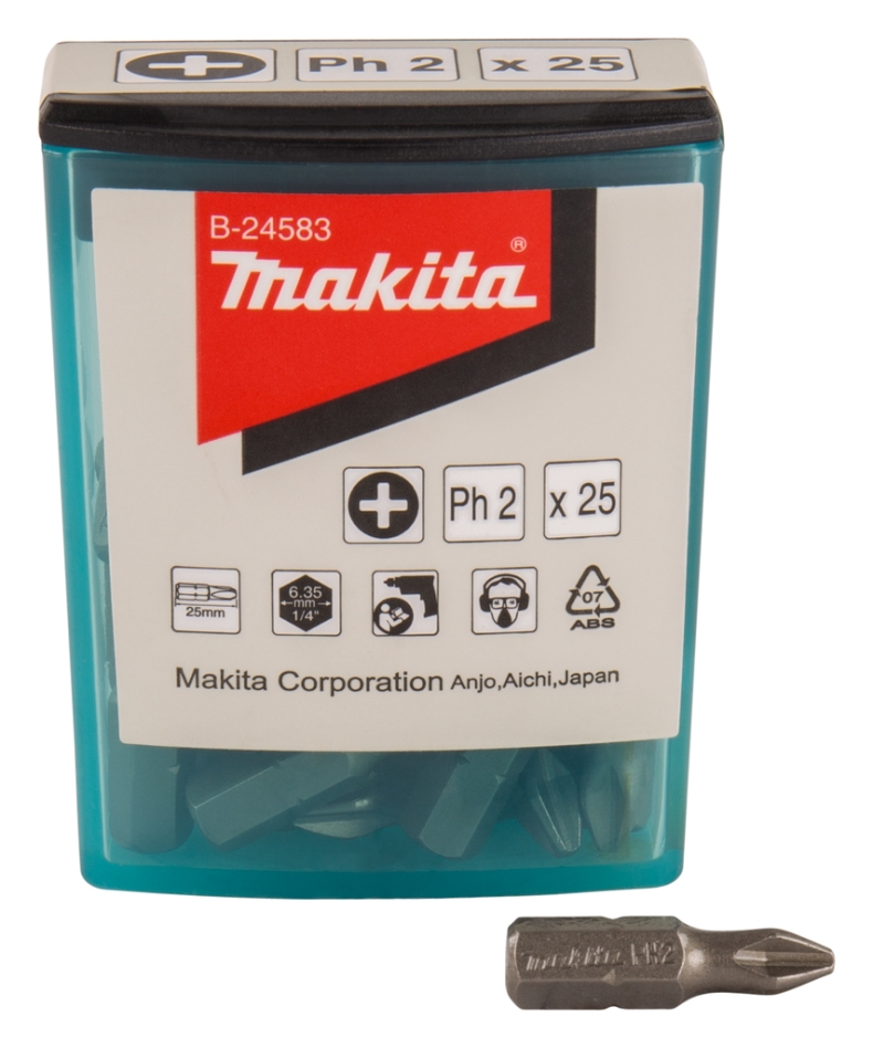 Makita Accessoires B-24583 Schroefbit PH2x25mm 25 stuks