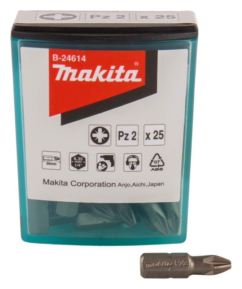 Makita Accessoires B-24614 Schroefbit PZ2x25mm 25 stuks