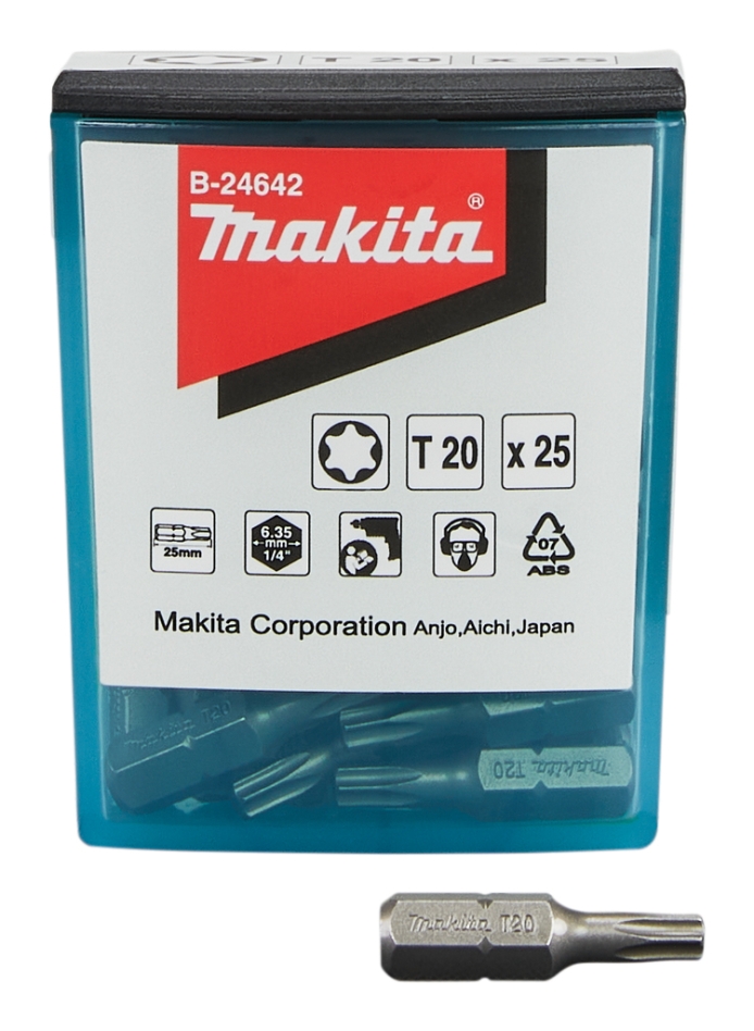 Makita Accessoires B-24642 Schroefbit T20 x 25 mm Per 25 Stuks