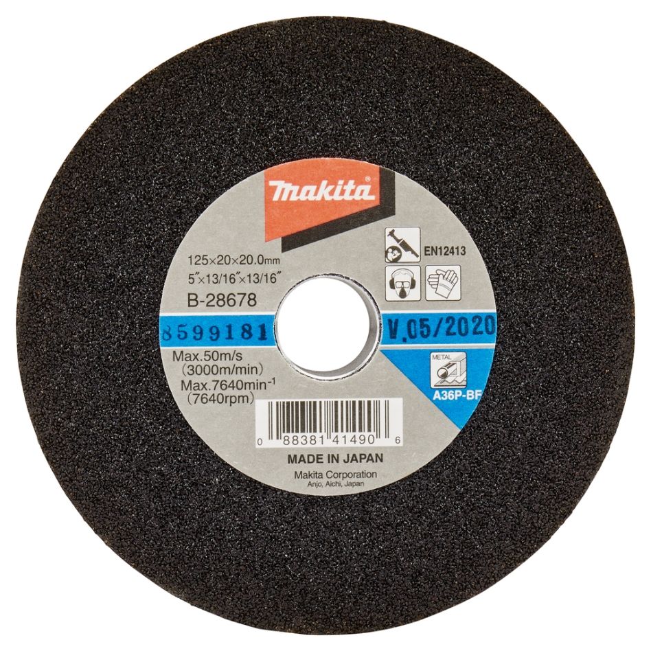 Makita Accessoires B-28678 Slijpsteen staal 125x20x20mm A36P-BF
