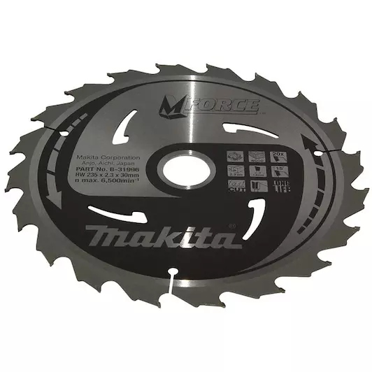 Makita Accessoires B-31996 HM Zaagblad M-Force 235x30x2.3 20T
