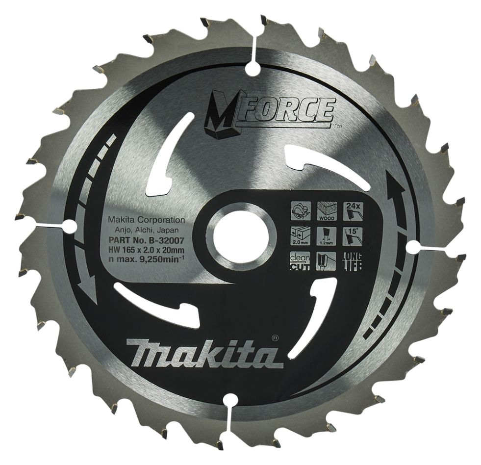 Makita Accessoires B-32007 HM zaagblad Mforce 165 x 20 x 24T