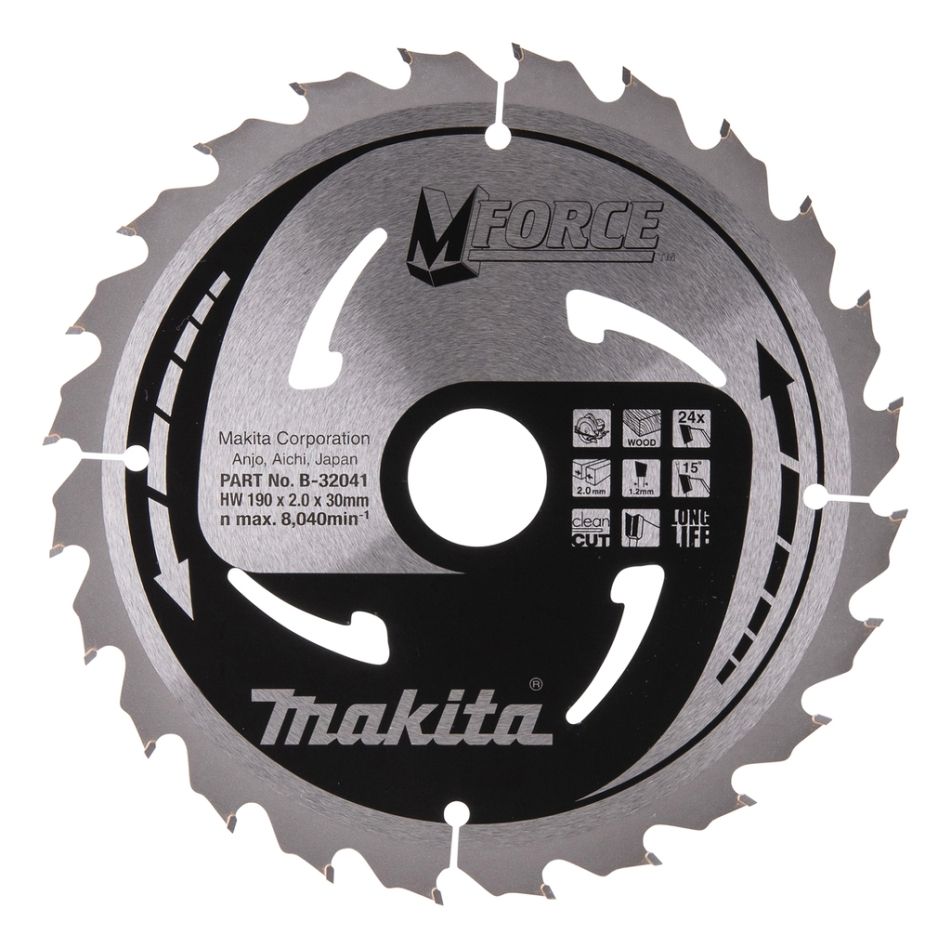Makita Accessoires B-32041 HM zaagblad Mforce 190 x 30 x 24T