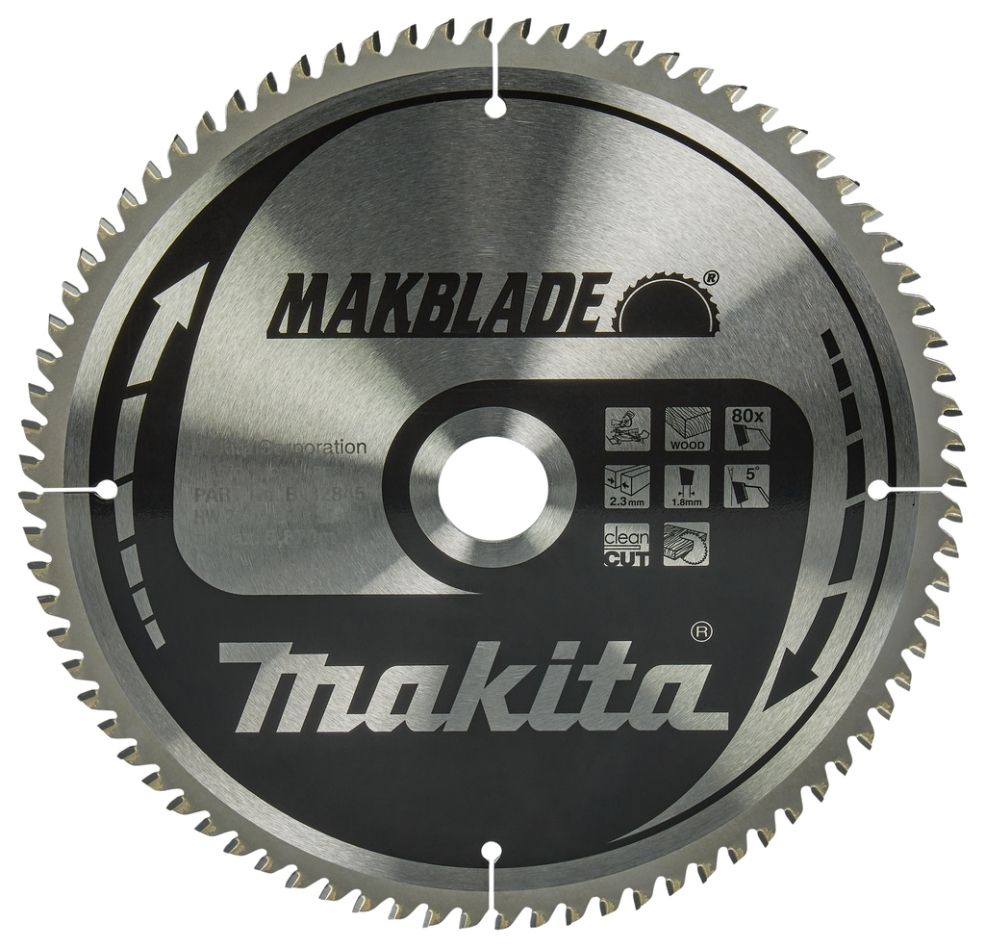 Makita Accessoires B-32845 Afkortzaagblad Hout Makblade 260x30x2,3 80T 5g