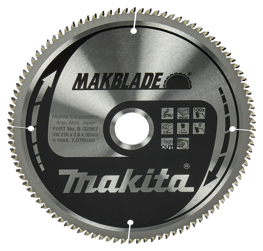 Makita Accessoires B-32867 HM-zaagblad Hout 216 x 30 x 100T