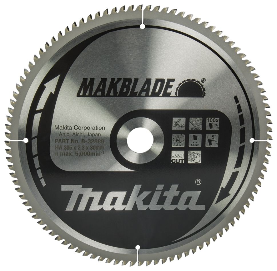 Makita Accessoires B-32889 HM-zaagblad Hout 305 x 30 x 100T