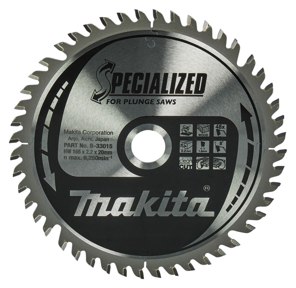 Makita Accessoires B-33015 HM-zaagblad Specialized 165 x 20 x 48T