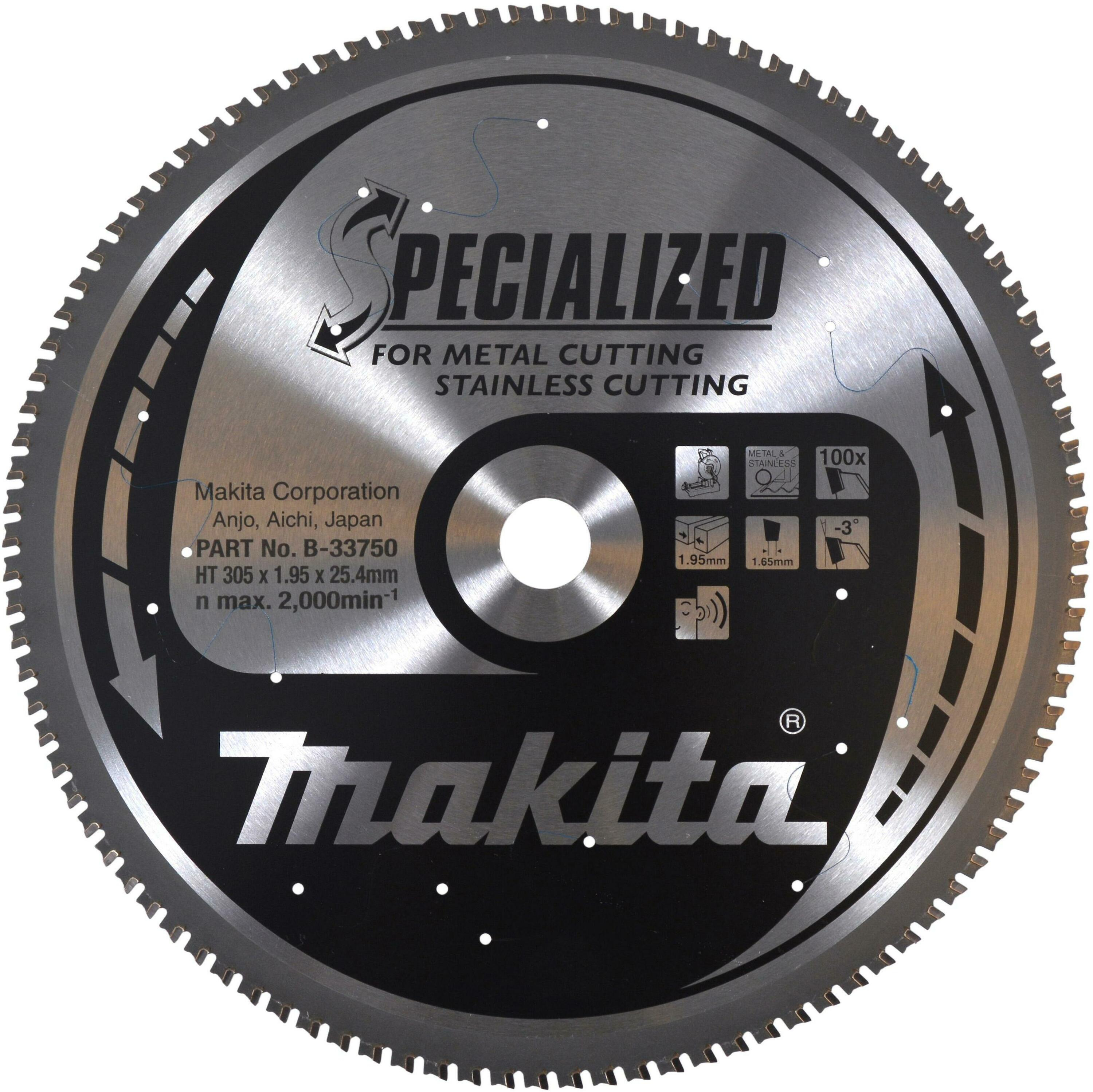 Makita Accessoires B-33750 HM Cirkelzaagblad metaal 305x1.9x25 100T