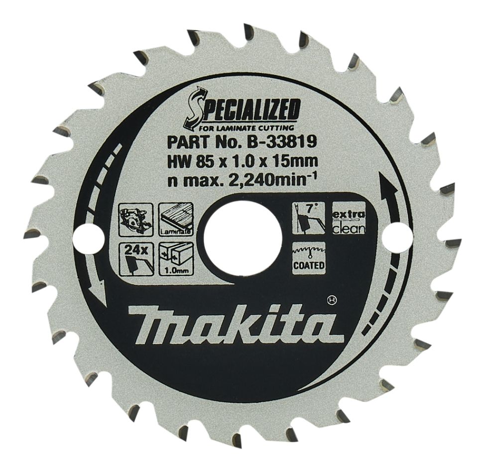 Makita Accessoires B-33819 Zaagblad Laminaat 85x15x1,0 24T 7g