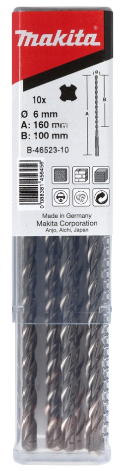 Makita Accessoires B-46523-10 P2S SDS-PLUS boor 6x160mm 10st
